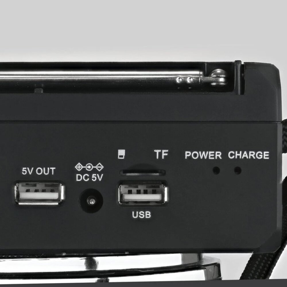QFX R-37 3-In-1 Rechargeable AM/FM/SW1-SW4 6-Band Solar Radio +Flashlight+USB/SD - Picture 4 of 4
